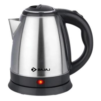 Bajaj KTX 1.5 Litre DLX Electric Kettle | 1350W Kettle with Stainless Steel Body | Cordless Operation | Auto Shut-off Mechanism | 2-Yr Warranty(Black